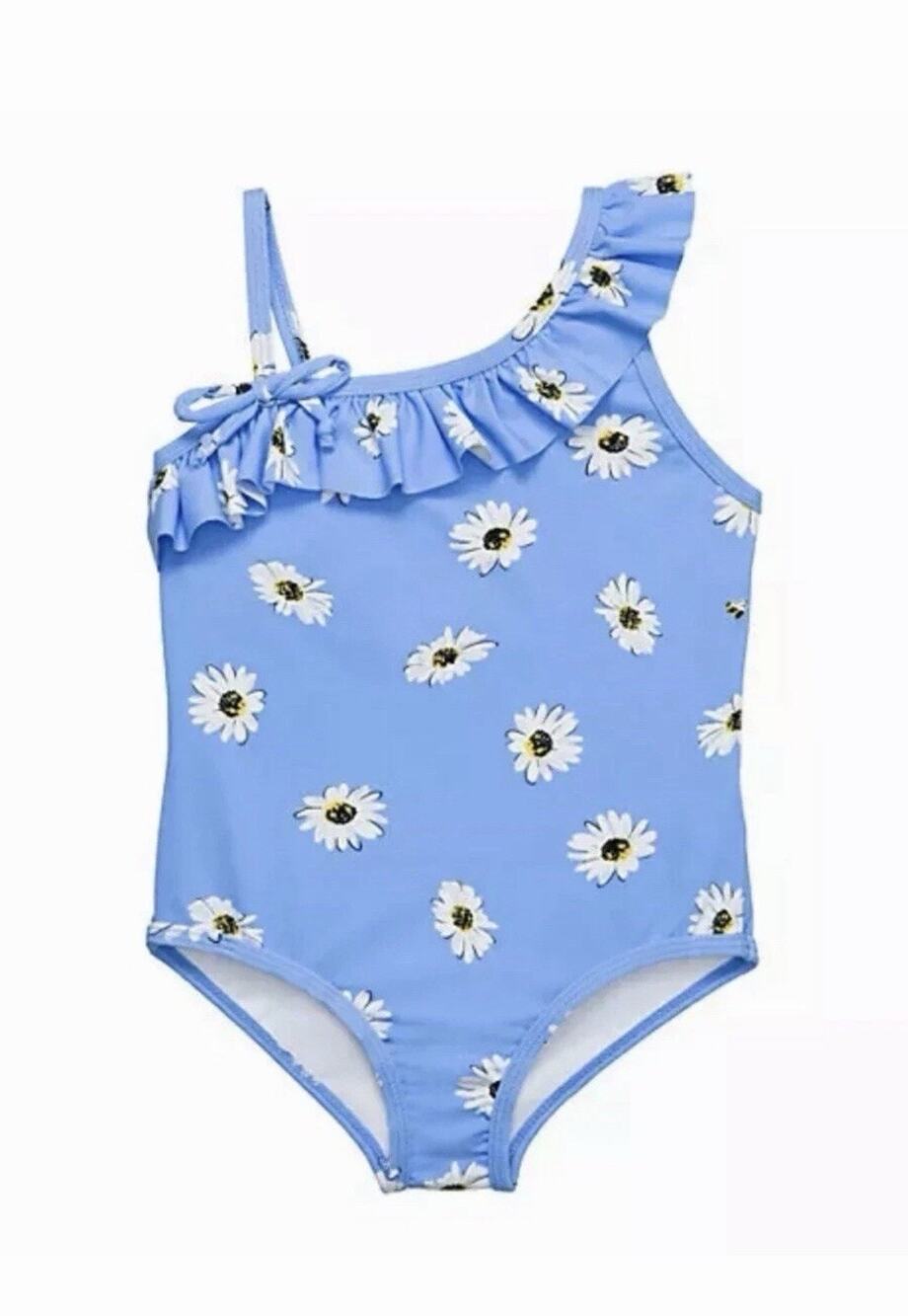 KATE SPADE NY GIRLS DAISY ONE PIECE SWIMSUIT BLUE WHITE SIZE 164/14Y Retail $68